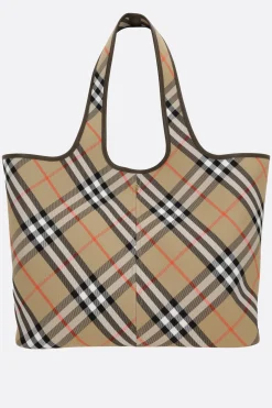 borsa tote Check media in twill