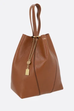 borsa tote Chloé Spin media in pelle martellata