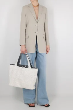 borsa tote in Intrecciato nappa bicolore