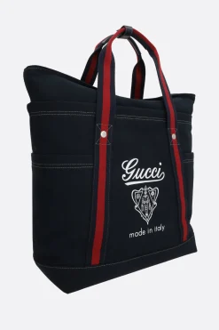 borsa tote media in canvas stampato