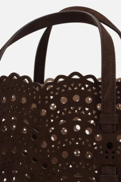 borsa tote Mina 25 E/W in suede laserato