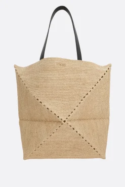 borsa tote Puzzle Fold XL in rafia