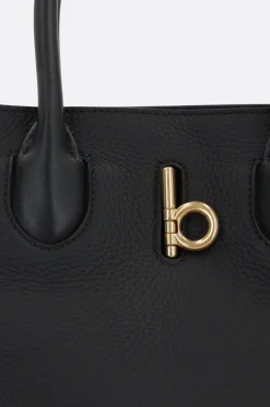 borsa tote Rocking Horse media in pelle martellata