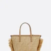 borsa tote Roll mini in jacquard FF e rafia