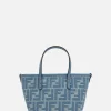 borsa tote Roll mini in jacquard effetto denim