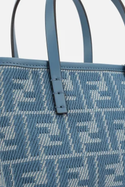 borsa tote Roll mini in jacquard effetto denim