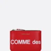 busta small in pelle liscia stampa logo