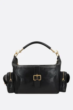 Camera Bag media in pelle lucida
