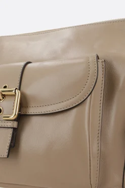Camera Bag media in pelle lucida