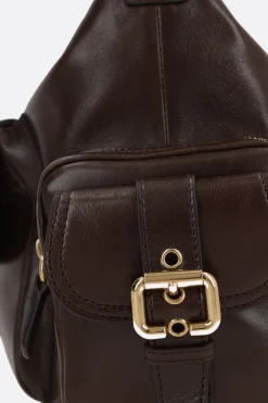 Camera Bag media in pelle lucida
