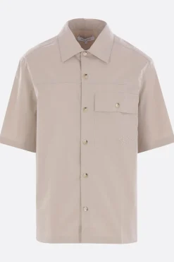 camicia a maniche corte in cotone ripstop