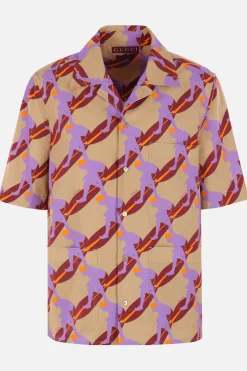 camicia bowling in popeline stampato