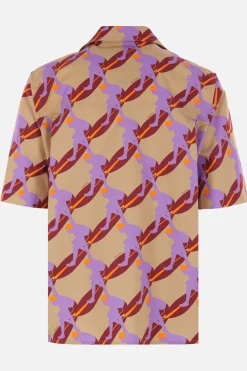 camicia bowling in popeline stampato
