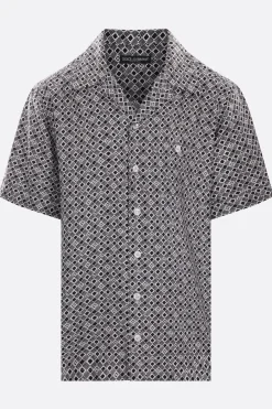 camicia bowling in twill stampa cravatteria