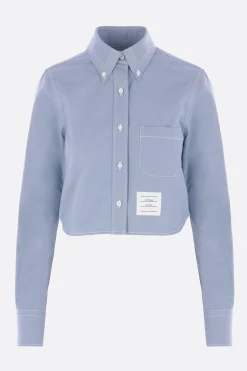 camicia cropped in denim