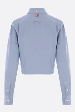 camicia cropped in denim