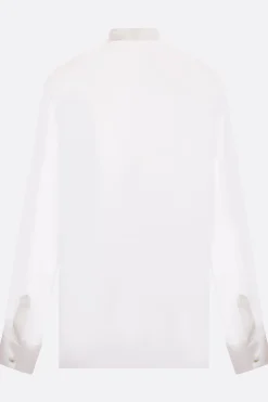 camicia in chiffon con fiocco