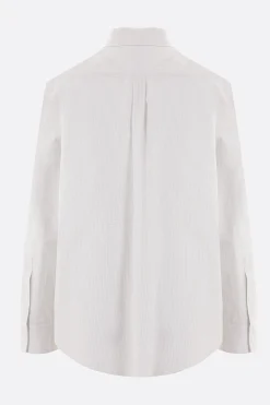 camicia in cotone e lino a quadri ricamo logo BV