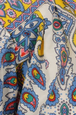 camicia in cotone e seta stampa Paisley