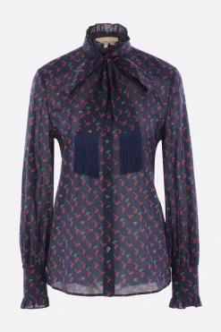 camicia in cotone stampa ciliegie
