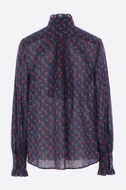 camicia in cotone stampa ciliegie