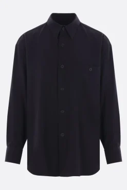 camicia in crepe di lana