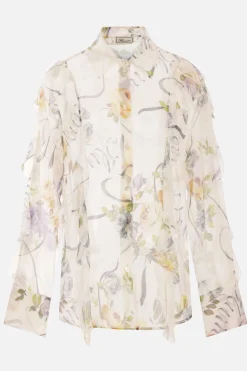 camicia in creponne stampa floreale