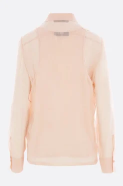 camicia in georgette con top ricamato