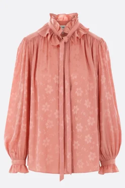 camicia in jacquard floreale