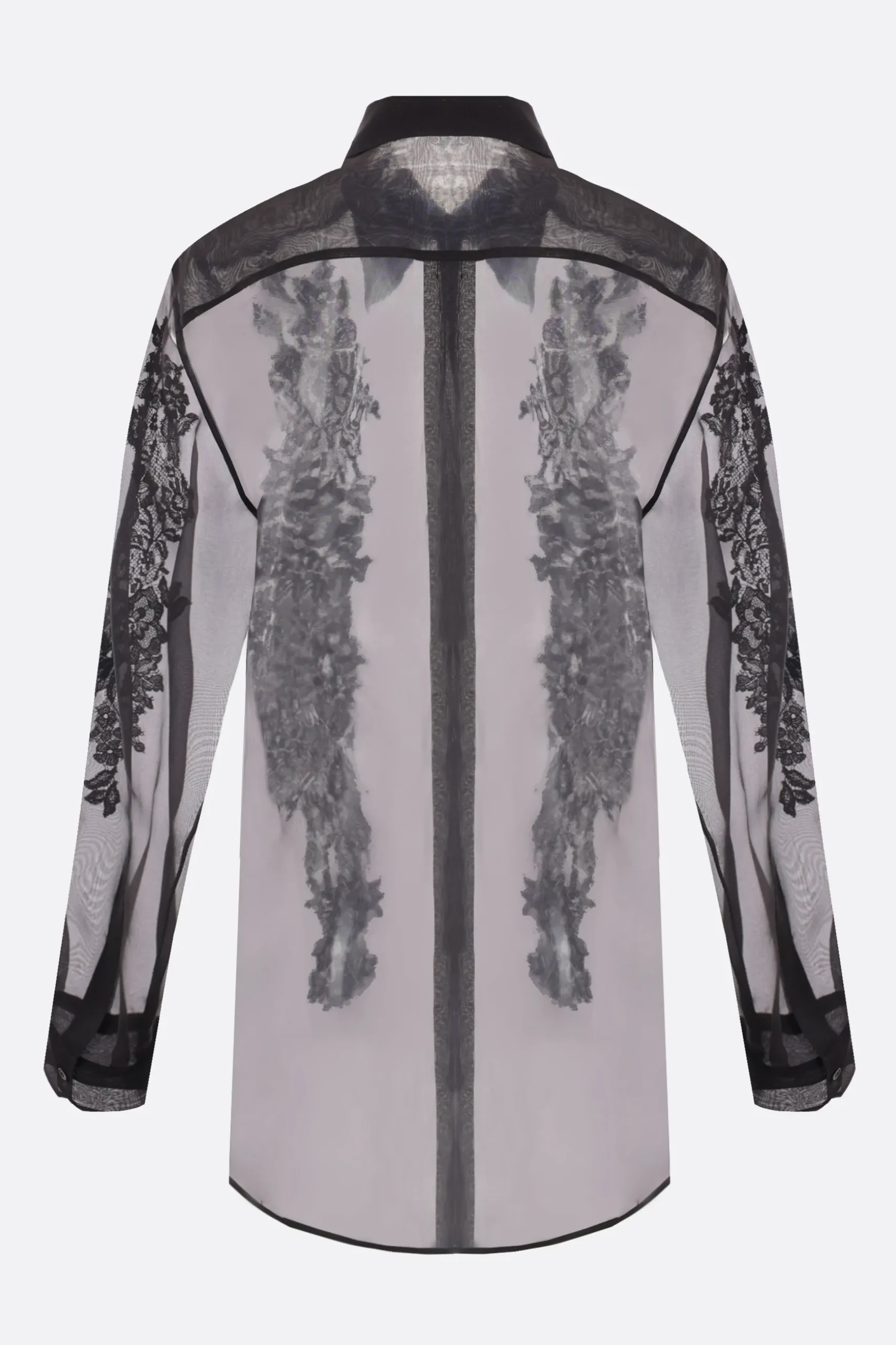 camicia in organza con ricami
