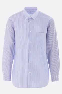 camicia in popeline a righe patchwork