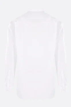 camicia in popeline con cut-out a righe
