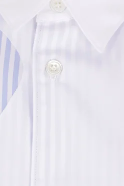 camicia in popeline con cut-out a righe