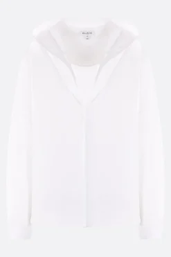 camicia in popeline con cappuccio
