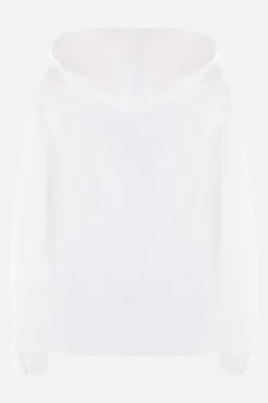 camicia in popeline con cappuccio