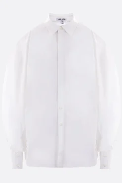 camicia in popeline con maniche cut-out