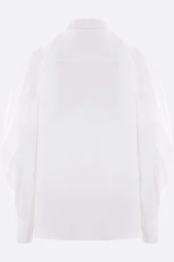 camicia in popeline con maniche cut-out