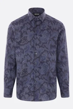 camicia in popeline stampa Paisley floreale