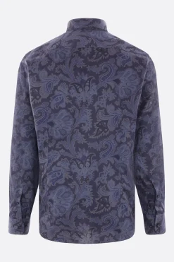 camicia in popeline stampa Paisley floreale