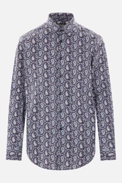 camicia in popeline stampa Paisley