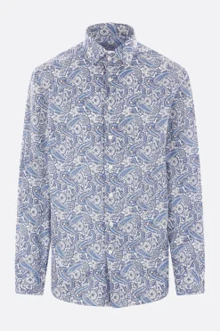 camicia in popeline stampa Paisley floreale