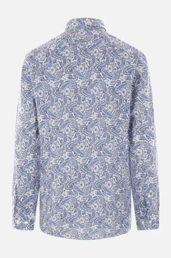 camicia in popeline stampa Paisley floreale
