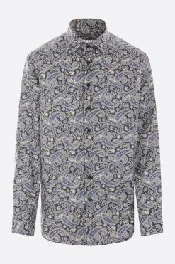 camicia in popeline stampa Paisley floreale