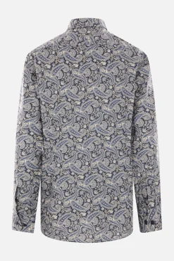 camicia in popeline stampa Paisley floreale
