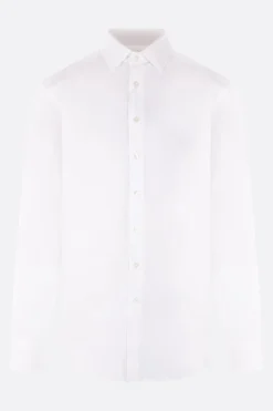 camicia in popeline stretch ricamo Pegaso