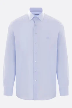 camicia in popeline stretch ricamo Pegaso