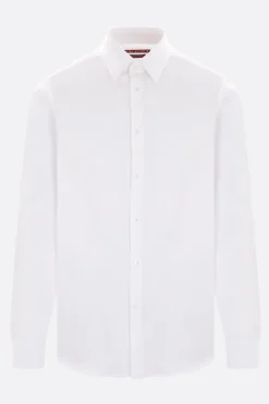camicia in popeline stretch ricamo ape
