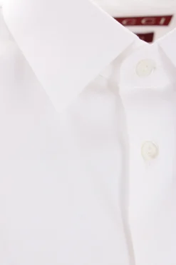 camicia in popeline stretch ricamo ape