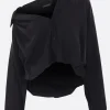 camicia One Shoulder in popeline fluido