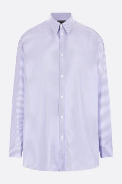 camicia oversize Fluida in popeline a righe